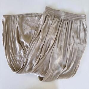 ZARA Satin Palazzo Wide Leg Pant Beige Casual pants - Medium - Excellent